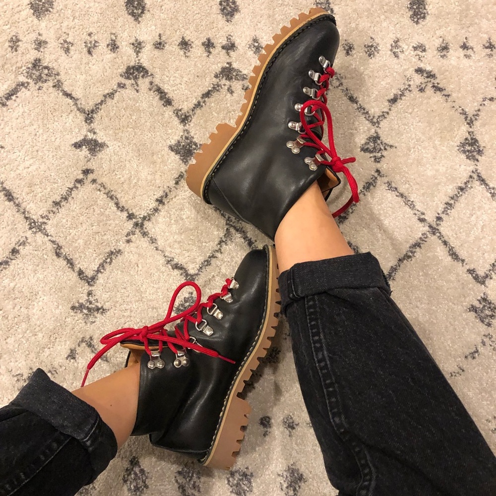 Leather hiker boots